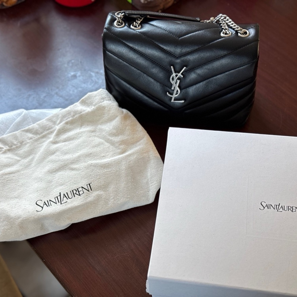 Saint Laurent Loulou Small YSL Shoulder Bag in Quilted Leather